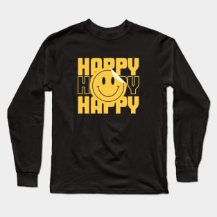 Spread Joy with Our Happy Smiley T-Shirt - Embrace Positivity Everywhere Long Sleeve T-Shirt